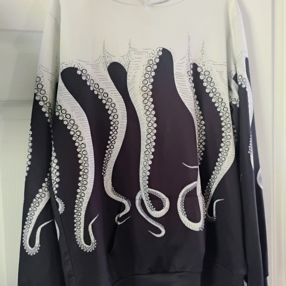 Black and White Octopus Tentacle Sweatshirt